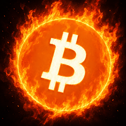burned Bitcoin logo
