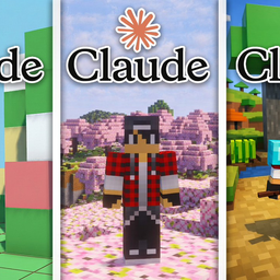 Claude plays Minecraft logo